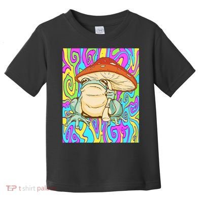 Chief Psychedelic Frog Toad Holding Trippy Mushroom Toddler T-Shirt