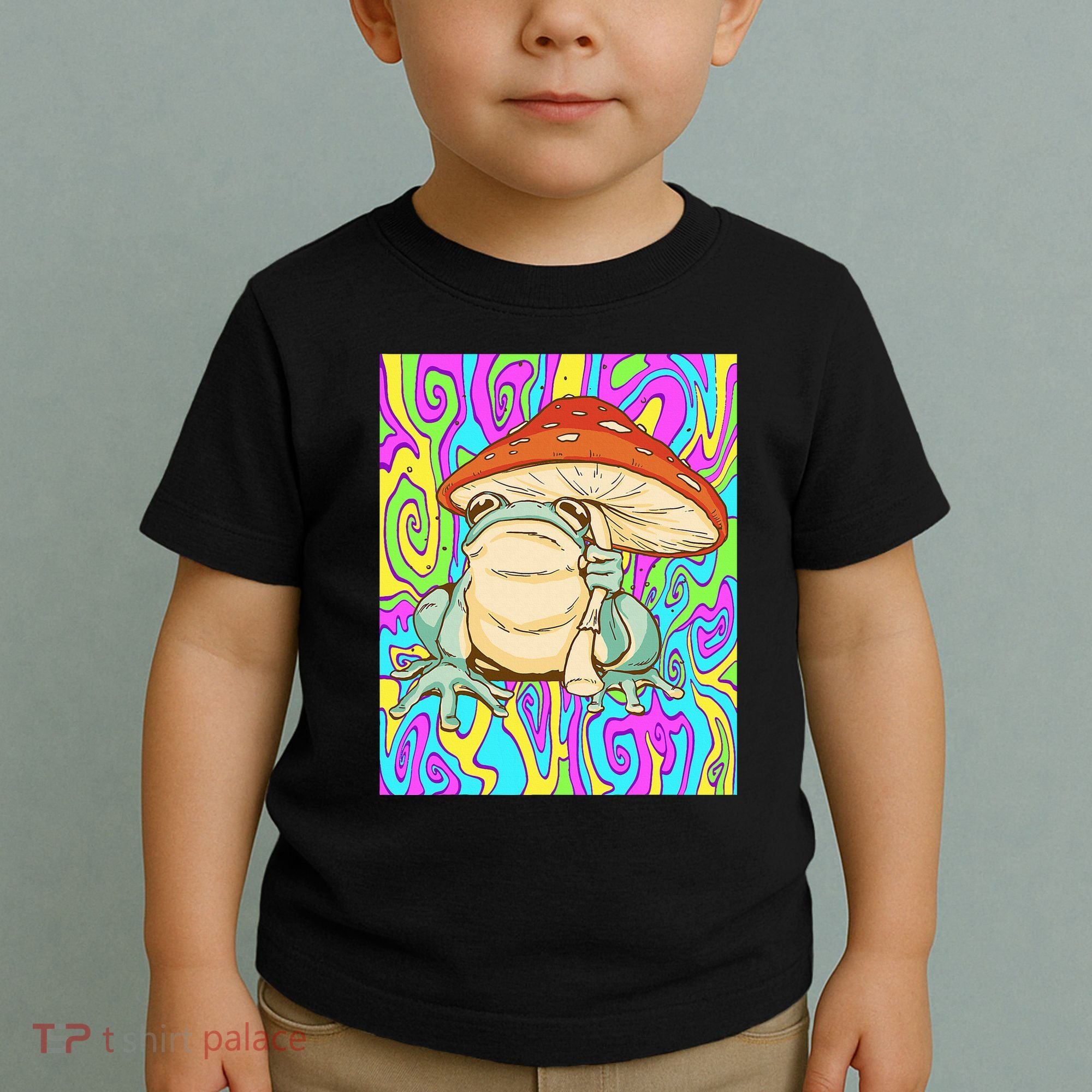 Chief Psychedelic Frog Toad Holding Trippy Mushroom Toddler T-Shirt