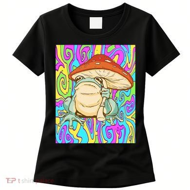 Chief Psychedelic Frog Toad Holding Trippy Mushroom Women's T-Shirt