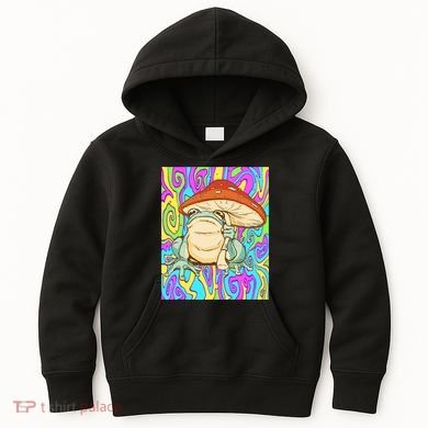 Chief Psychedelic Frog Toad Holding Trippy Mushroom Kids Hoodie