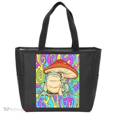 Chief Psychedelic Frog Toad Holding Trippy Mushroom Tote Bag