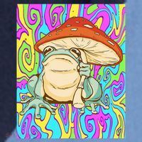 Chief Psychedelic Frog Toad Holding Trippy Mushroom Raglan Baseball Sleeve Shirt thumb 2