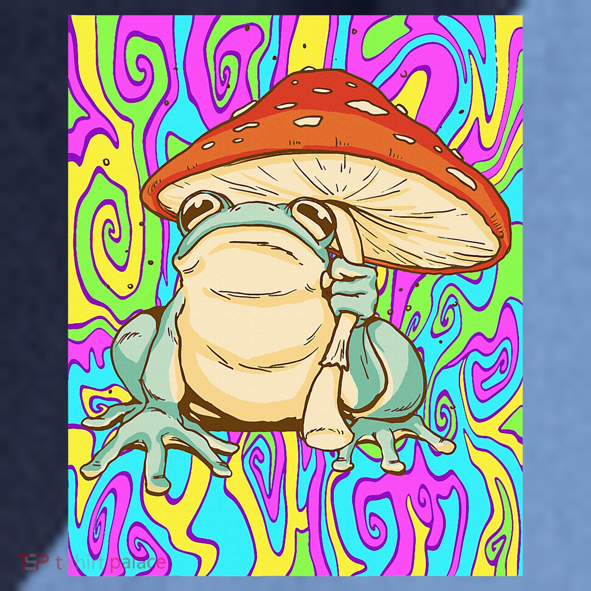 Chief Psychedelic Frog Toad Holding Trippy Mushroom Raglan Baseball Sleeve Shirt
