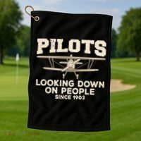 Cool Pilot For Men Women Aircraft Pilot Airplane Flying Golf Towel thumb 1