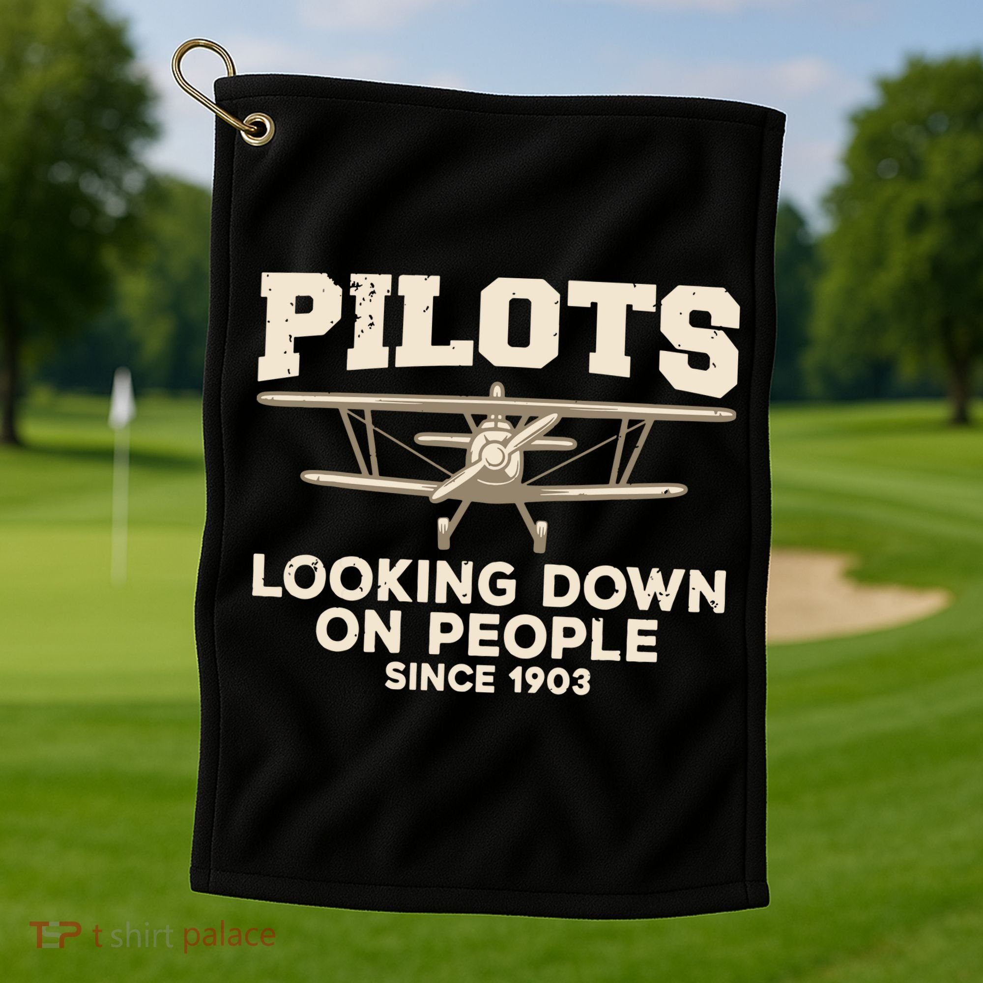 Cool Pilot For Men Women Aircraft Pilot Airplane Flying Golf Towel
