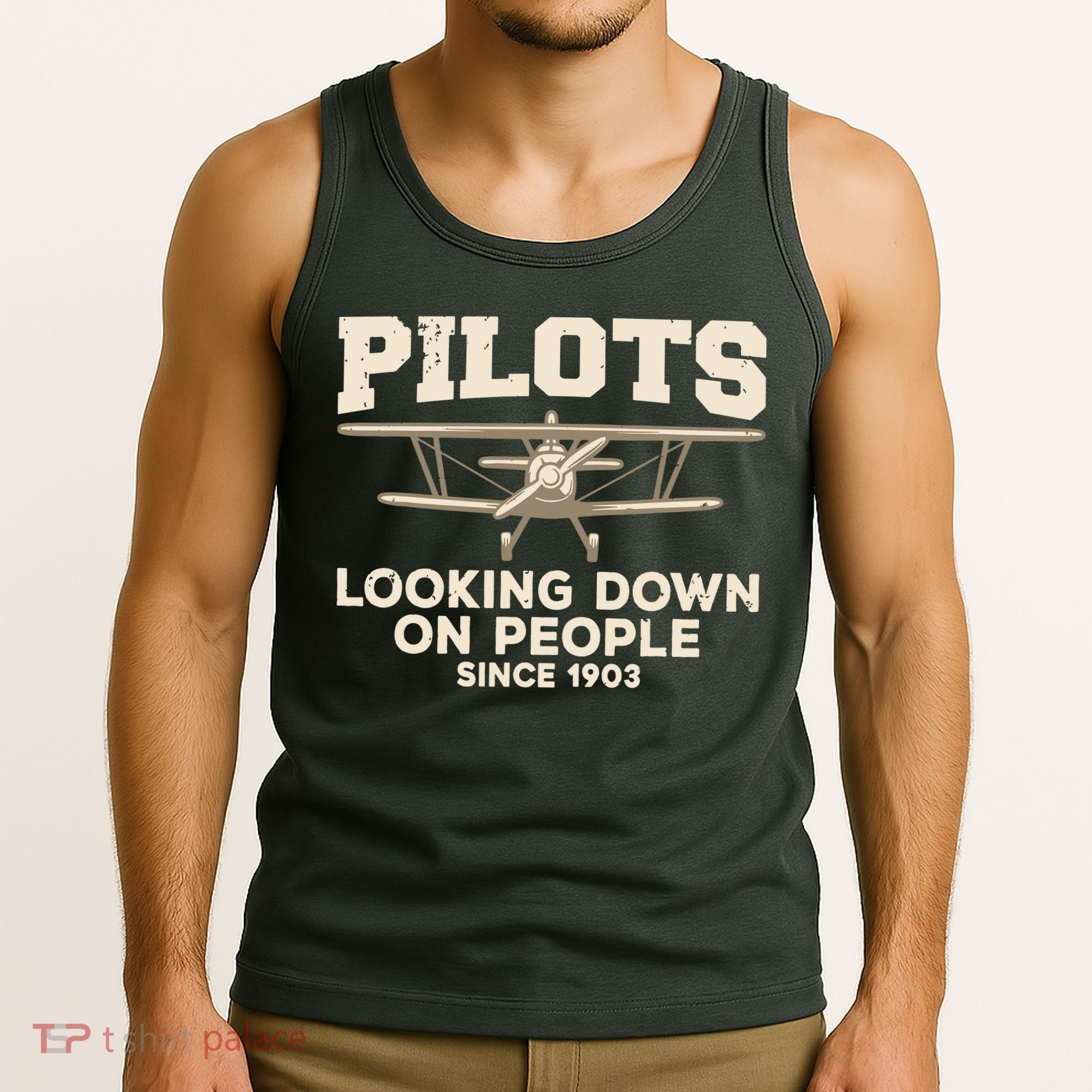 Cool Pilot For Men Women Aircraft Pilot Airplane Flying Tank Top