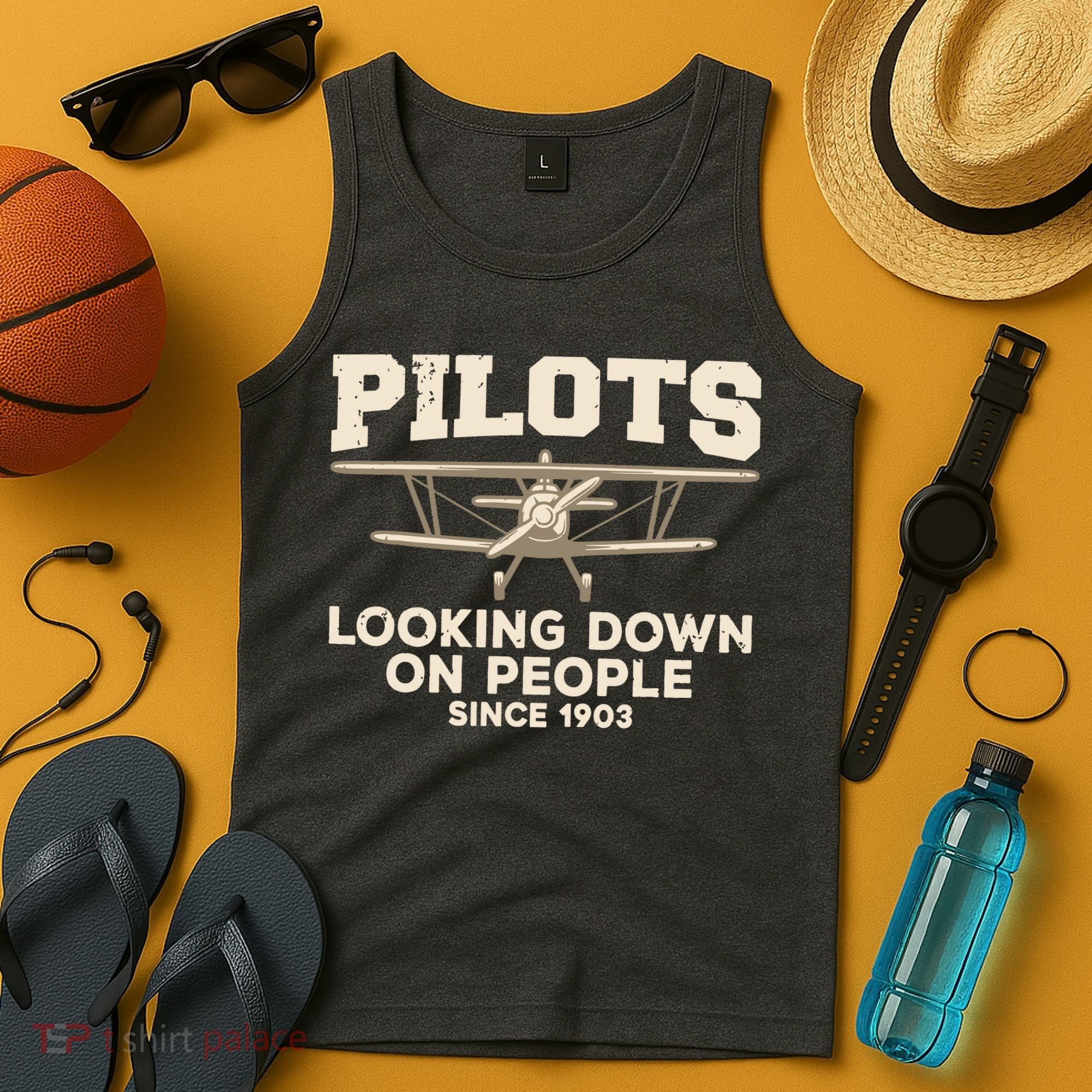 Cool Pilot For Men Women Aircraft Pilot Airplane Flying Tank Top