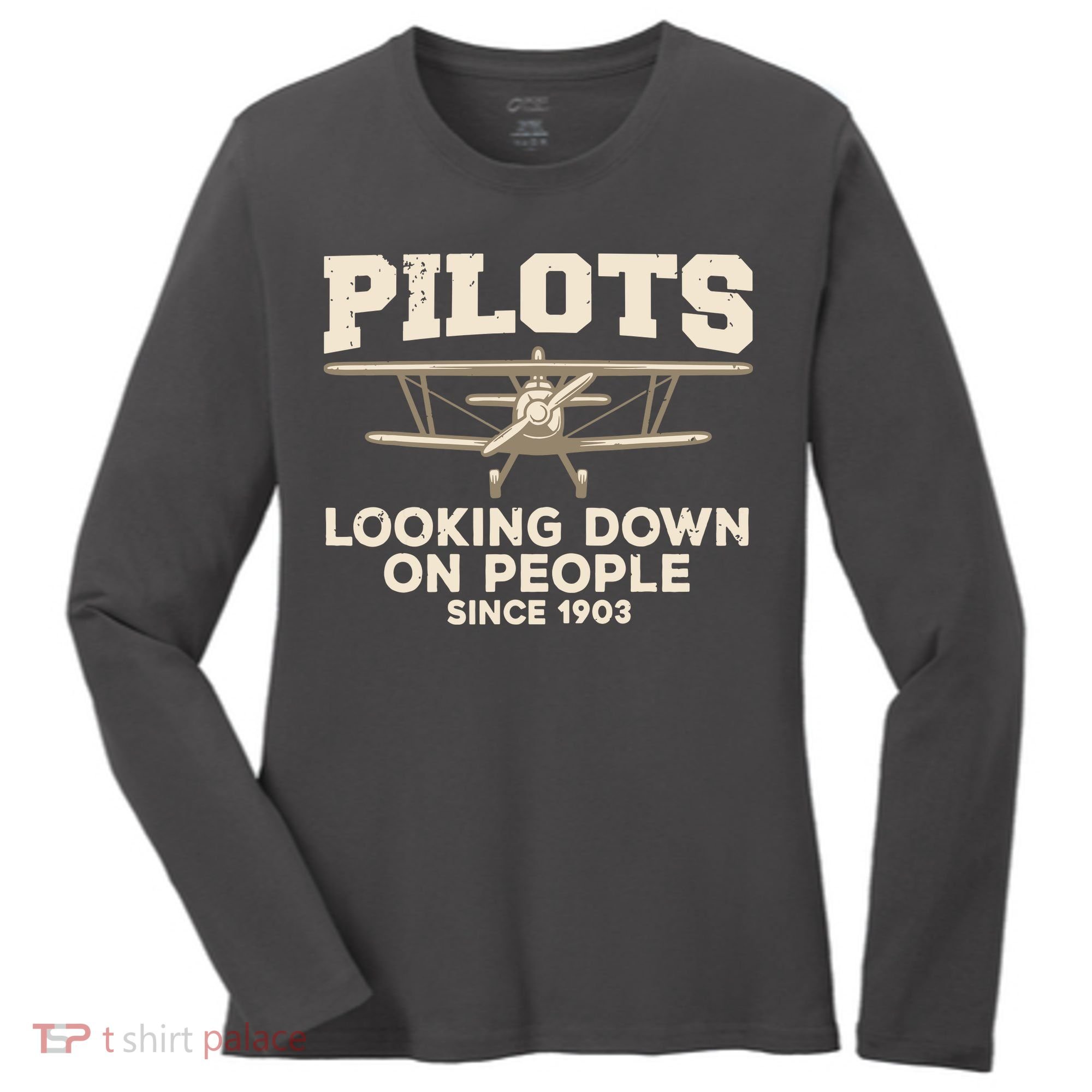 Cool Pilot For Men Women Aircraft Pilot Airplane Flying Women's Long Sleeve Shirt