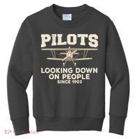Cool Pilot For Men Women Aircraft Pilot Airplane Flying Kids Sweatshirt thumb 0