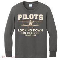 Cool Pilot For Men Women Aircraft Pilot Airplane Flying Kids Long Sleeve Shirt thumb 0
