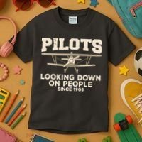 Cool Pilot For Men Women Aircraft Pilot Airplane Flying Kids T-Shirt thumb 3
