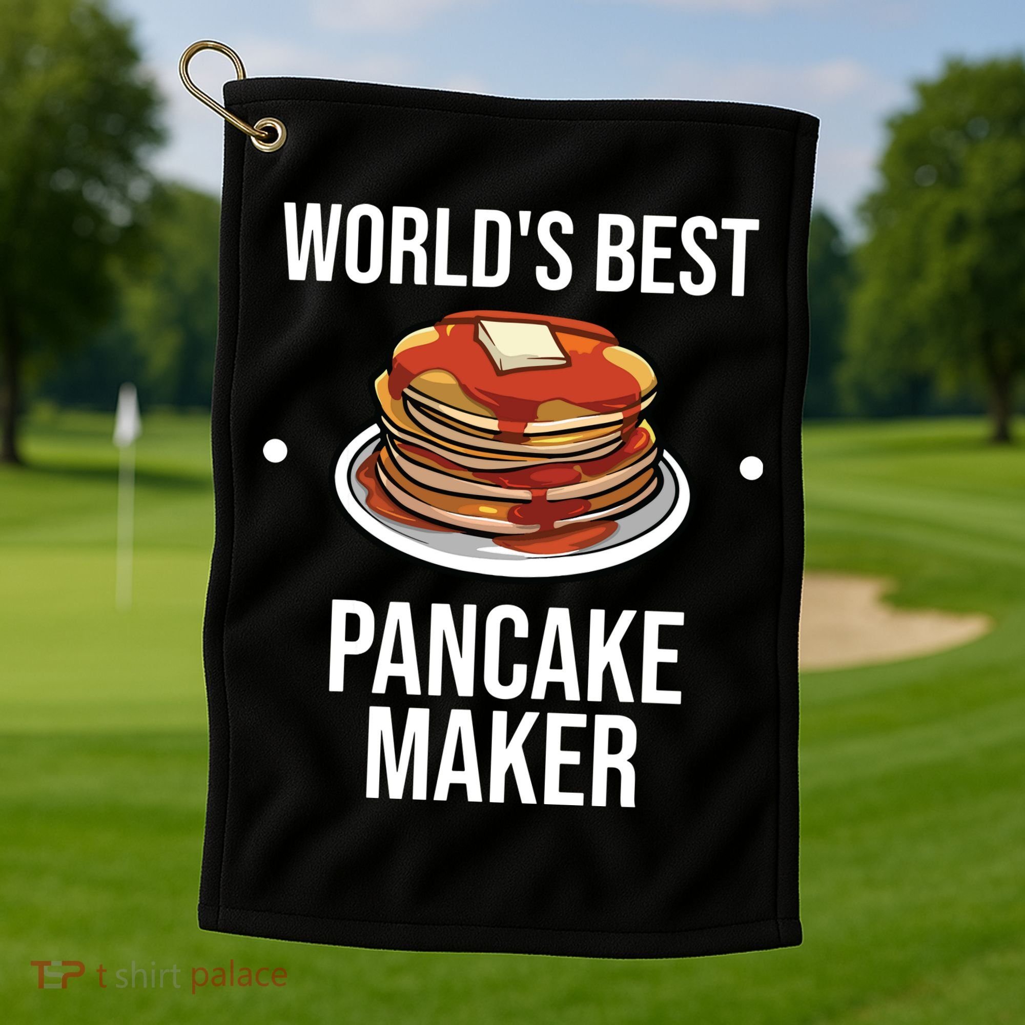 Cool Pancake For Men Women Pancake Maker Breakfast Food Cake Golf Towel