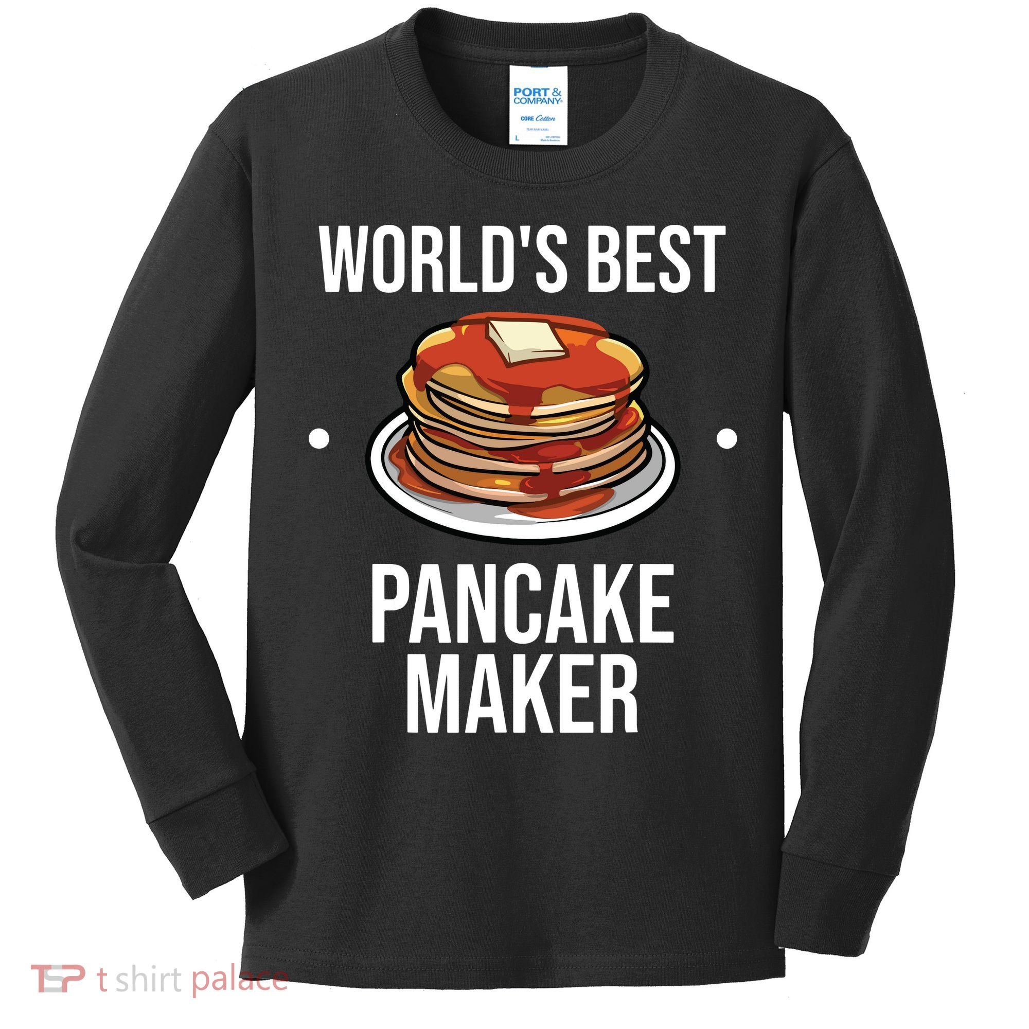 Cool Pancake For Men Women Pancake Maker Breakfast Food Cake Kids Long Sleeve Shirt