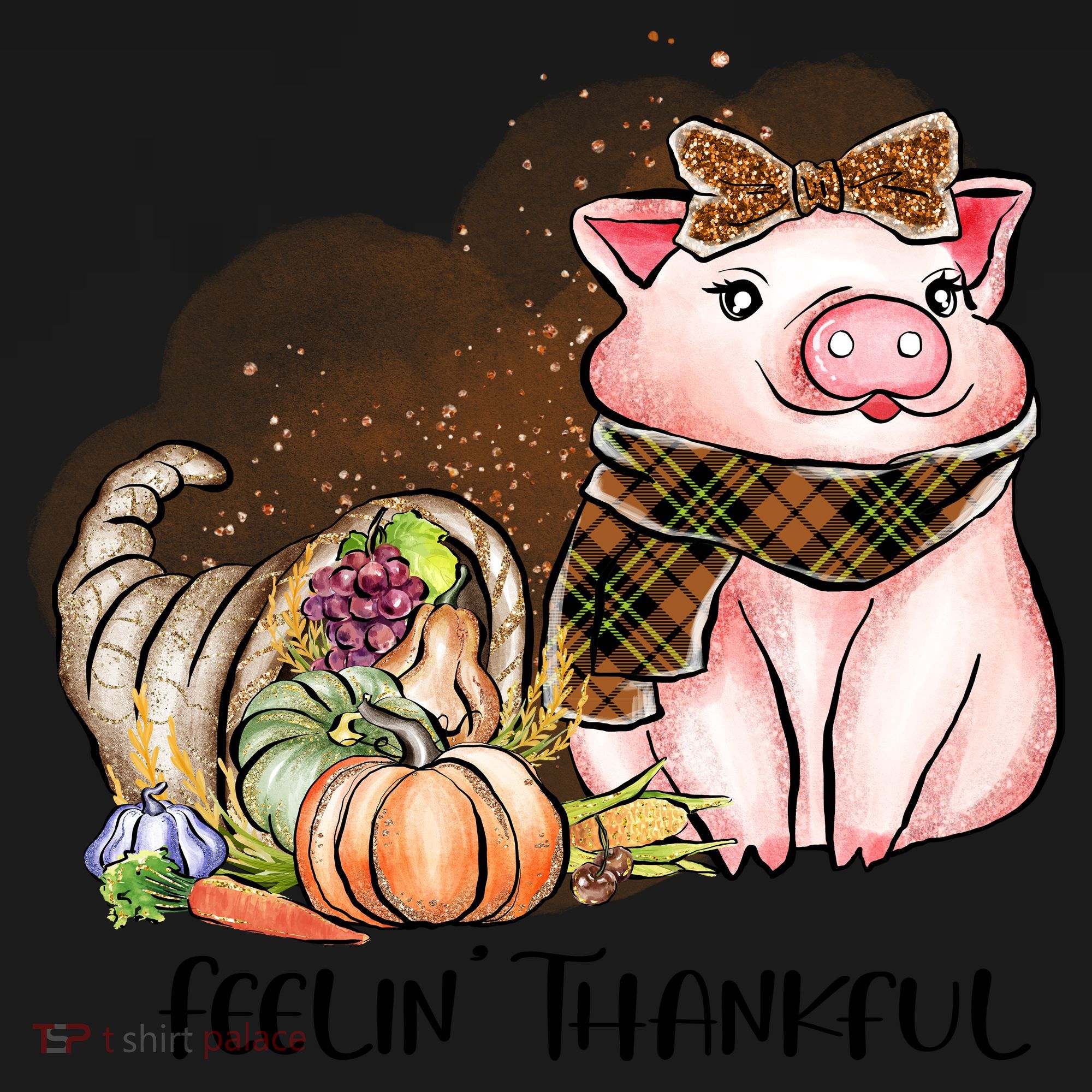 Cute Pig Feelin' Thankful's Gift For Thanksgiving Apron