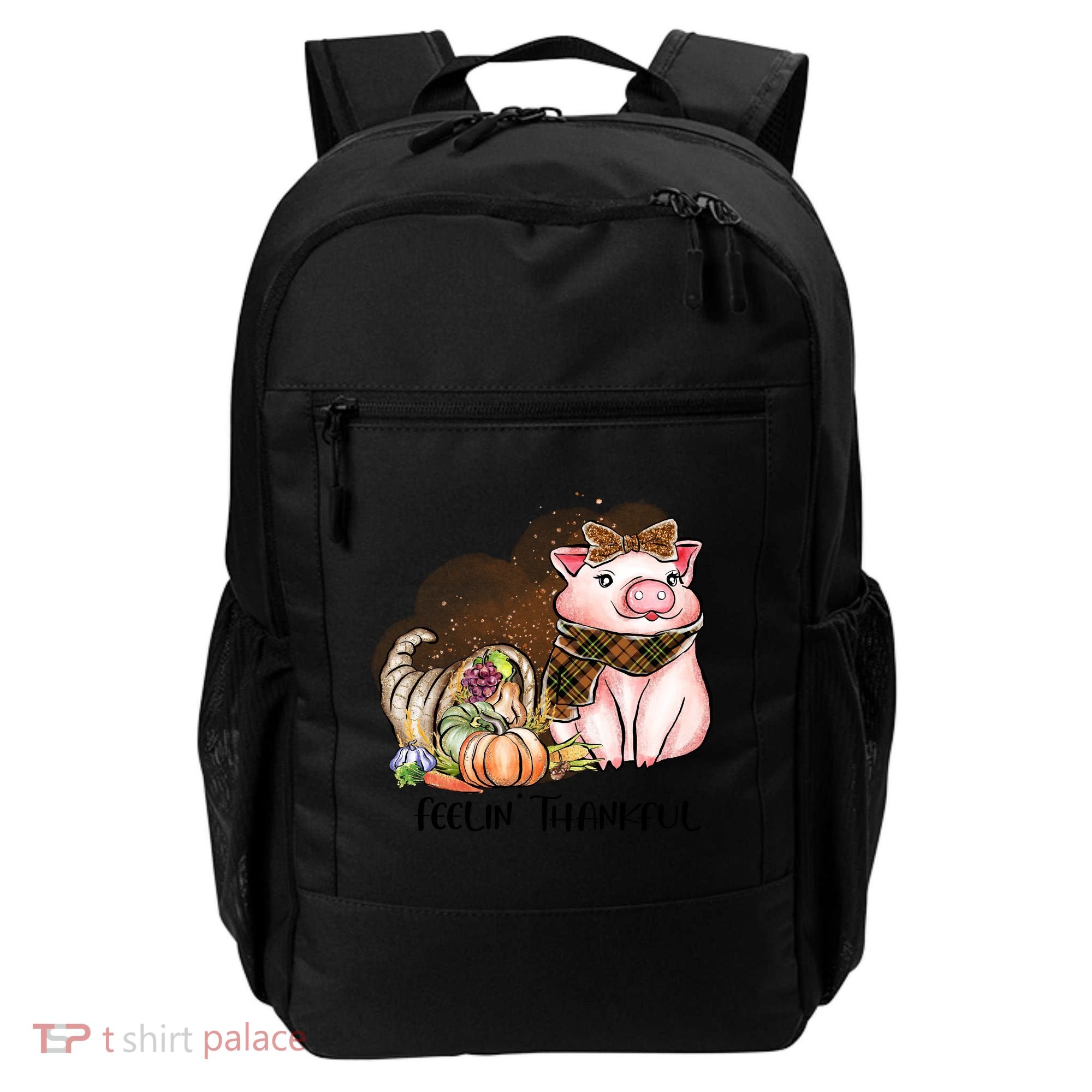 Cute Pig Feelin' Thankful's Gift For Thanksgiving Backpack