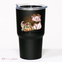 Cute Pig Feelin' Thankful's Gift For Thanksgiving Tumbler thumb 0