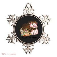 Cute Pig Feelin' Thankful's Gift For Thanksgiving Ornament thumb 0
