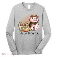 Cute Pig Feelin' Thankful's Gift For Thanksgiving Long Sleeve Shirt thumb 0