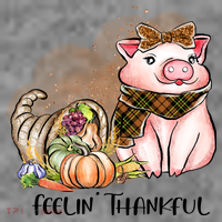 Cute Pig Feelin' Thankful's Gift For Thanksgiving Sweatshirt thumb 3