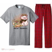 Cute Pig Feelin' Thankful's Gift For Thanksgiving Pajama Set thumb 0