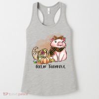 Cute Pig Feelin' Thankful's Gift For Thanksgiving Women's Tank Top thumb 0