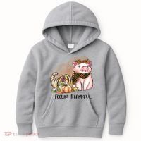Cute Pig Feelin' Thankful's Gift For Thanksgiving Kids Hoodie thumb 0
