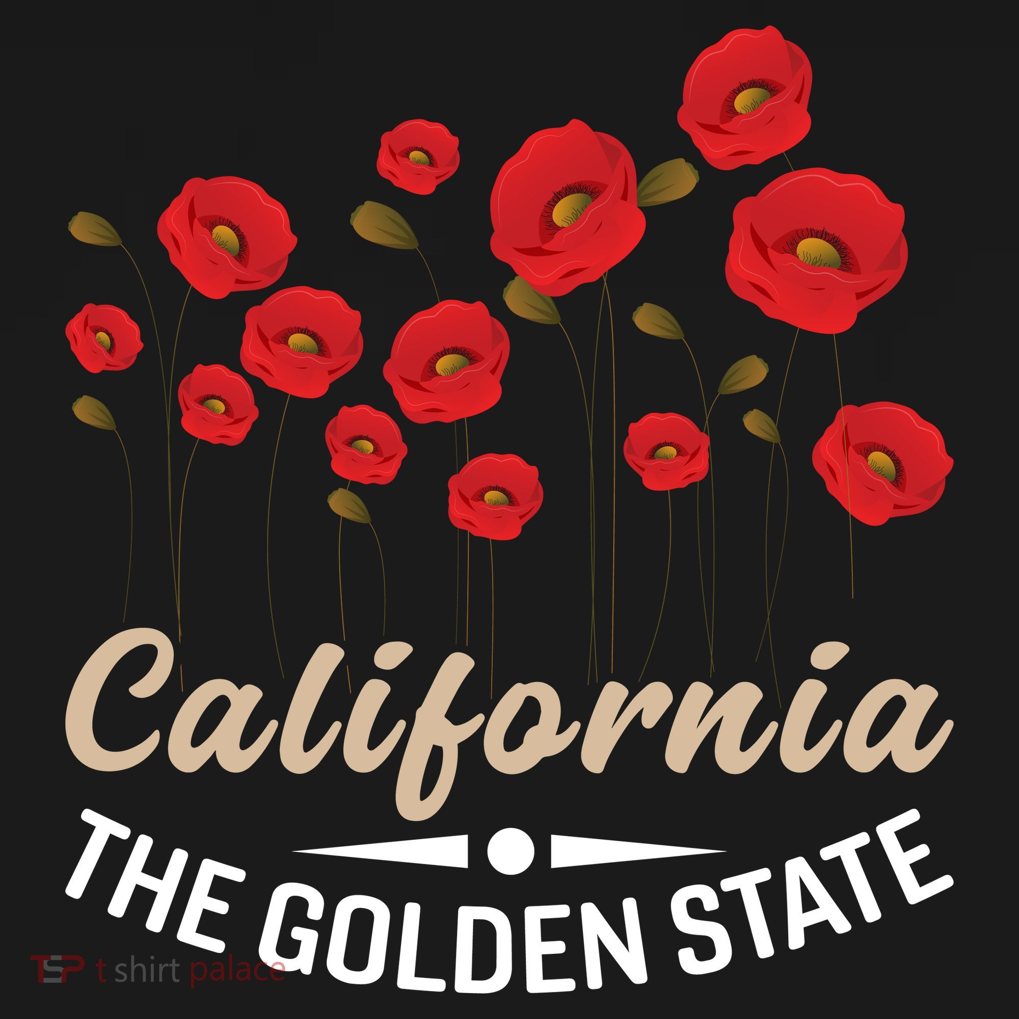 California Poppy Floral The Golden State Long Sleeve Shirt