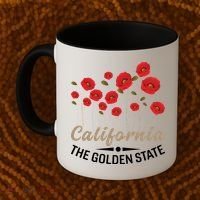 California Poppy Floral The Golden State Coffee Mug thumb 2