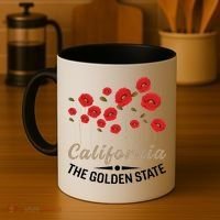 California Poppy Floral The Golden State Coffee Mug thumb 4