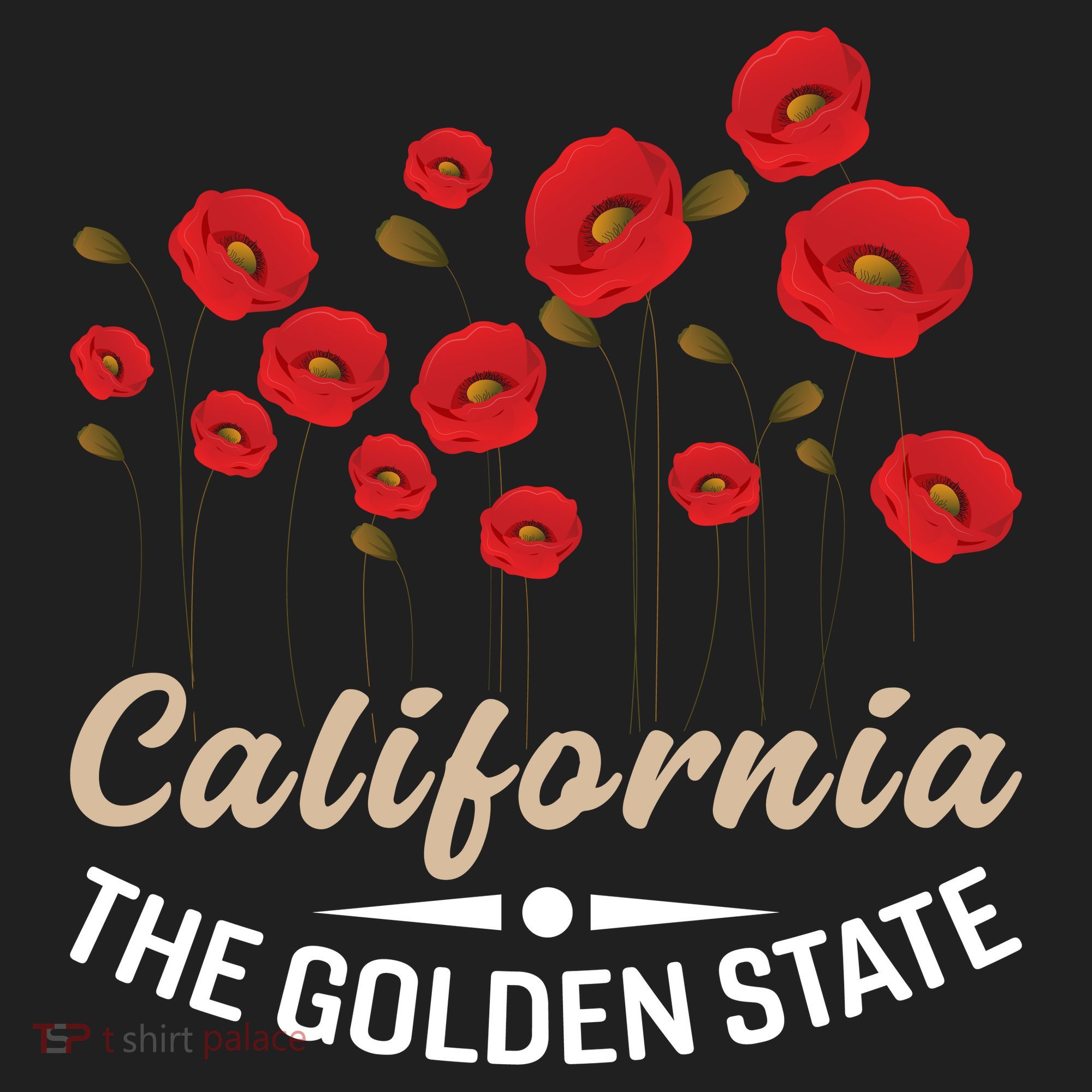 California Poppy Floral The Golden State Beanie