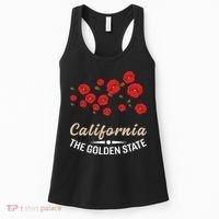 California Poppy Floral The Golden State Women's Tank Top thumb 0