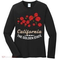 California Poppy Floral The Golden State Women's Long Sleeve Shirt thumb 0