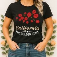 California Poppy Floral The Golden State Women's T-Shirt thumb 2