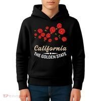 California Poppy Floral The Golden State Kids Hoodie thumb 4