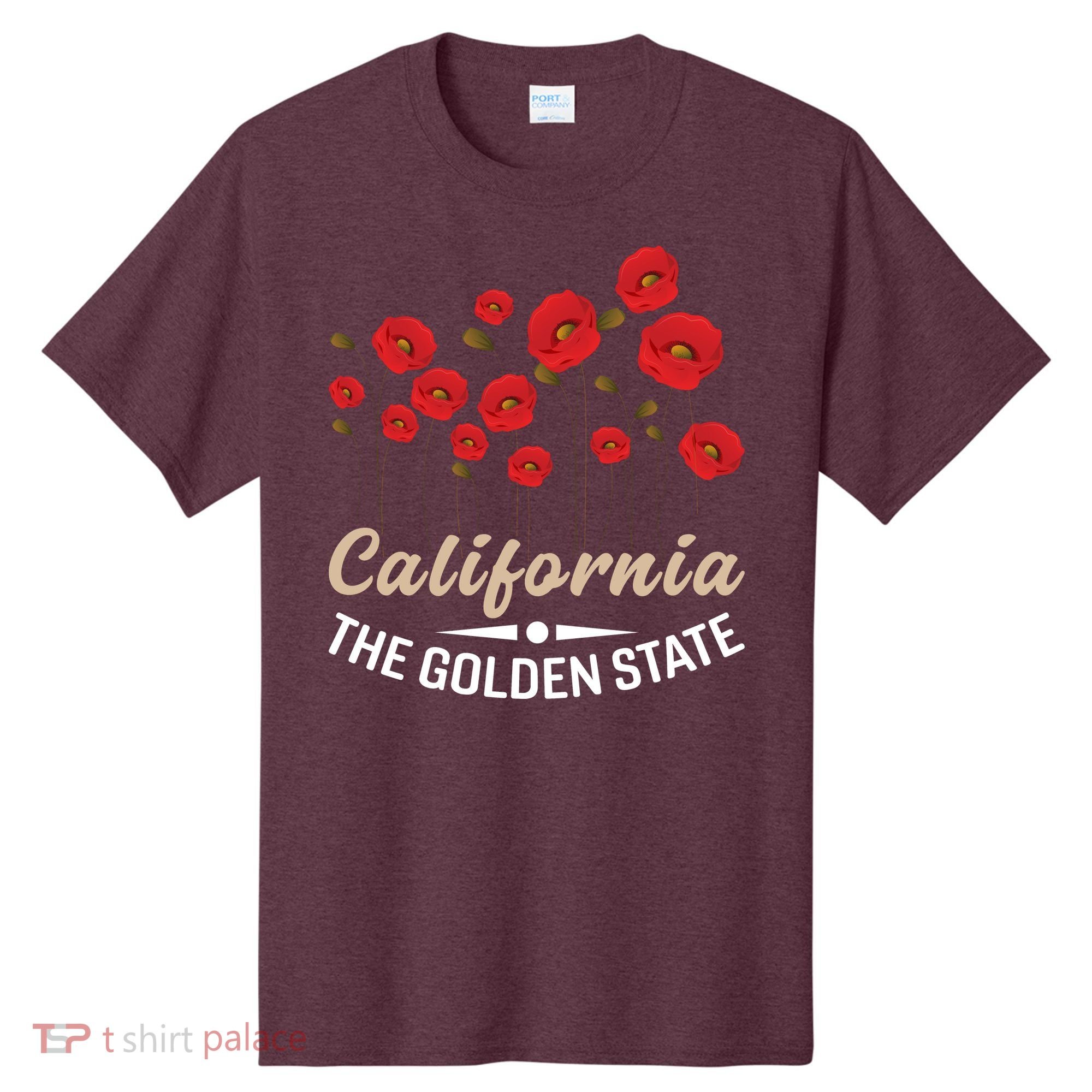 California Poppy Floral The Golden State T-Shirt