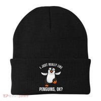 Cool Penguin For Wo Penguin Lovers Penguins Beanie thumb 0