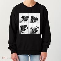 Cute Pug Face Pet Photobooth Cool Pug With Sunglasses Women's Sweatshirt thumb 0