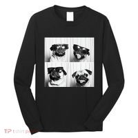 Cute Pug Face Pet Photobooth Cool Pug With Sunglasses Long Sleeve Shirt thumb 0
