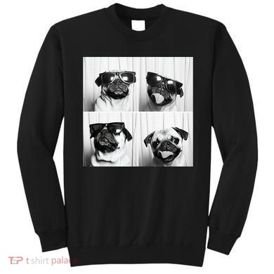 Cute Pug Face Pet Photobooth Cool Pug With Sunglasses Sweatshirt