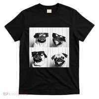 Cute Pug Face Pet Photobooth Cool Pug With Sunglasses T-Shirt thumb 0