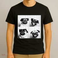 Cute Pug Face Pet Photobooth Cool Pug With Sunglasses T-Shirt thumb 3