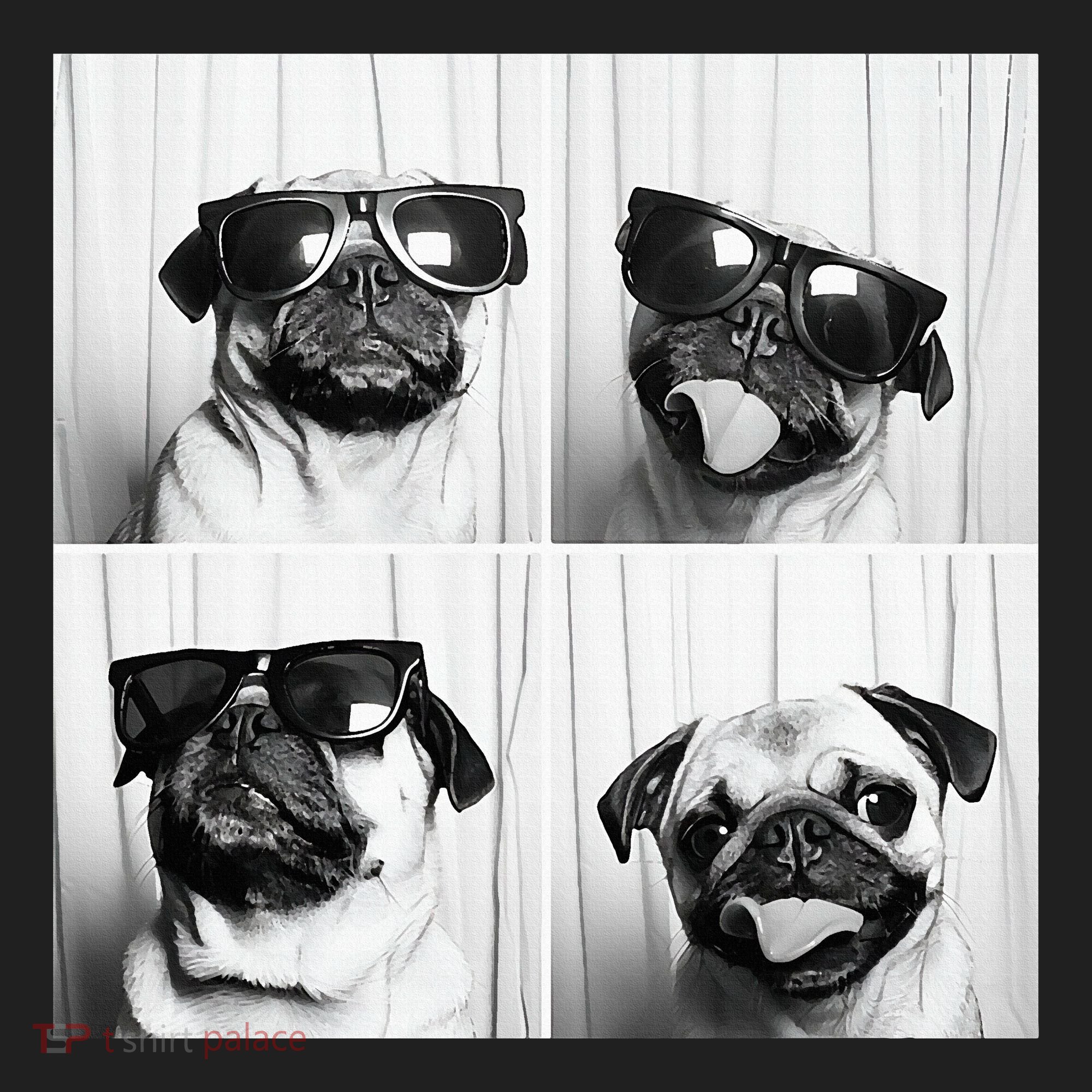 Cute Pug Face Pet Photobooth Cool Pug With Sunglasses Beanie