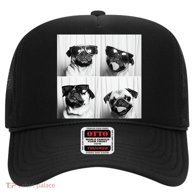Cute Pug Face Pet Photobooth Cool Pug With Sunglasses Hat