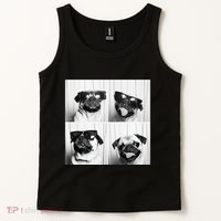 Cute Pug Face Pet Photobooth Cool Pug With Sunglasses Tank Top thumb 2