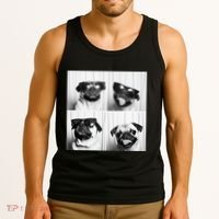 Cute Pug Face Pet Photobooth Cool Pug With Sunglasses Tank Top thumb 3