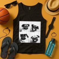 Cute Pug Face Pet Photobooth Cool Pug With Sunglasses Tank Top thumb 4