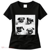 Cute Pug Face Pet Photobooth Cool Pug With Sunglasses Women's T-Shirt thumb 0