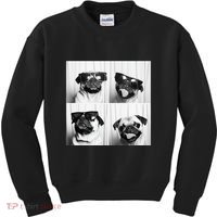 Cute Pug Face Pet Photobooth Cool Pug With Sunglasses Kids Sweatshirt thumb 0