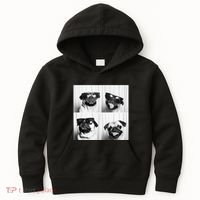 Cute Pug Face Pet Photobooth Cool Pug With Sunglasses Kids Hoodie thumb 0
