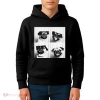 Cute Pug Face Pet Photobooth Cool Pug With Sunglasses Kids Hoodie thumb 4
